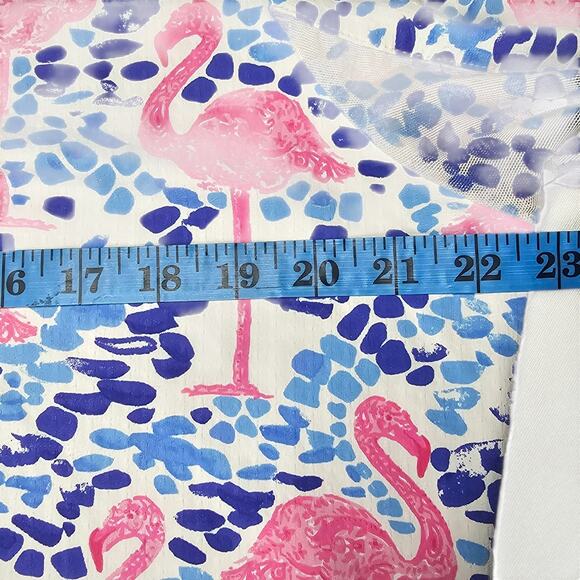 IBKUL Long Sleeve 1/4 Zip Mock Neck Flamingo Print Top Golf Pickleball Size XL - Picture 8 of 10